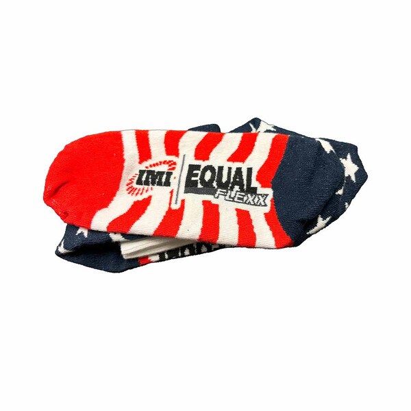 American flag print socks with EQUAL FLEXX logo, FLEXXSOCKSAF